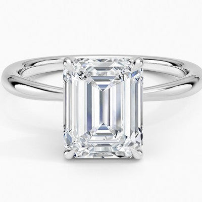 Emerald 2mm Solitaire Lab Diamond Ring