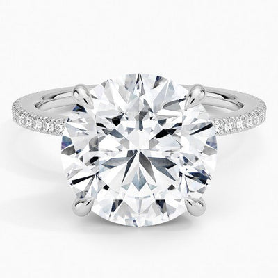 Round Half  Covered Lab Diamond Ring