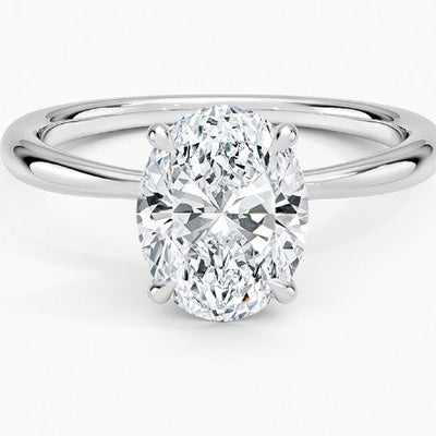 Oval 2mm Solitaire Lab Diamond Ring